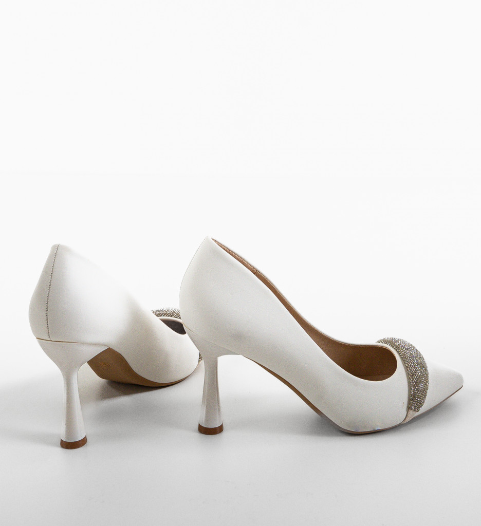 Pantofi Dama Kadar Albi cu Toc Eleganți - imagine 6