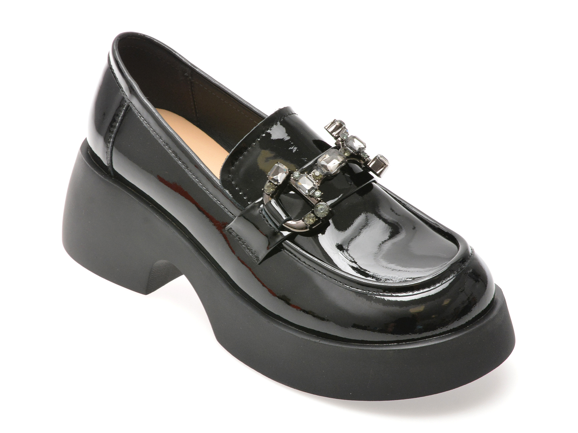 Mocasini Gryxx Negri din Piele Lacuită