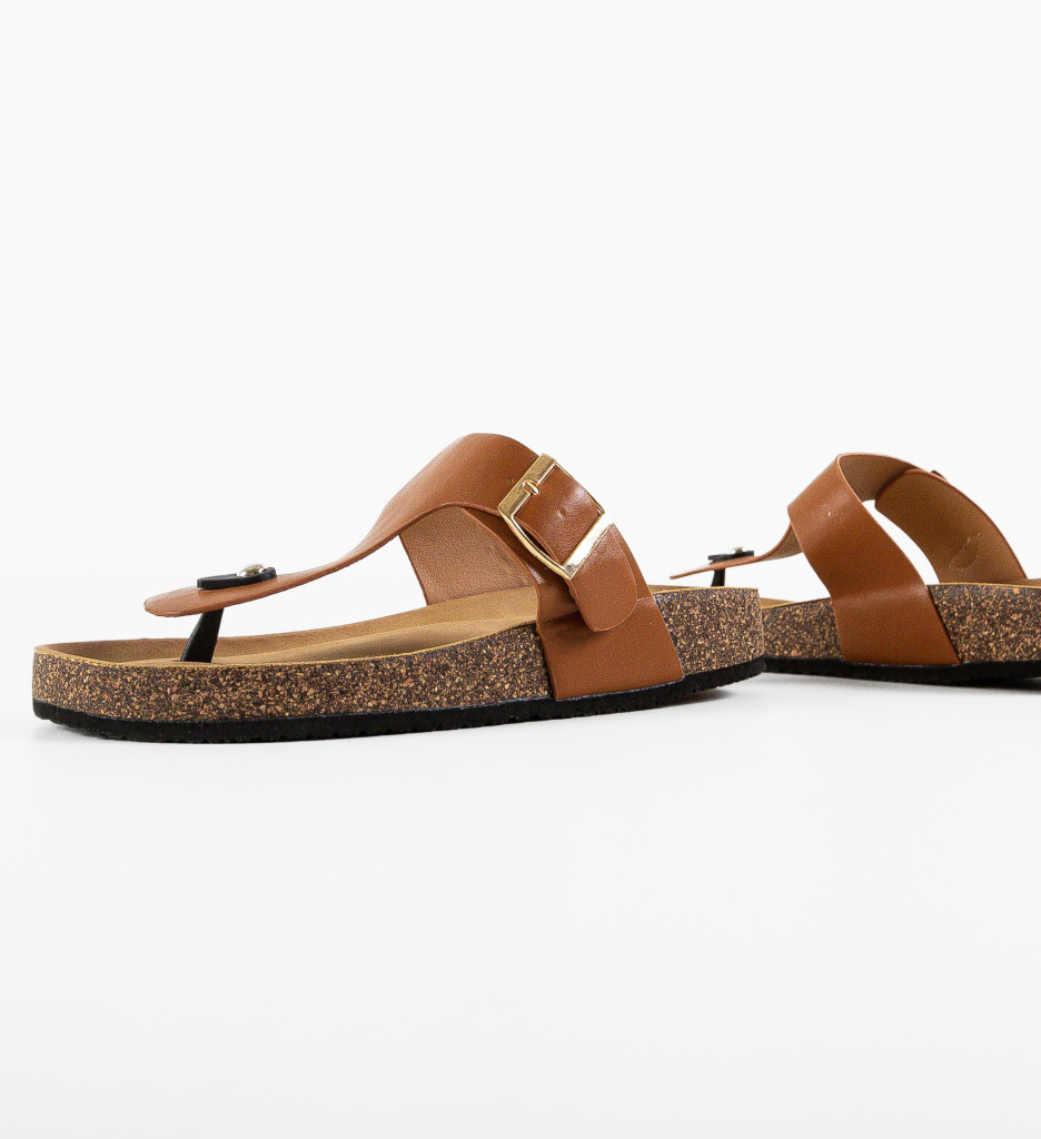 Papuci Dama Kasey Camel - Brand | Confort și Stil - imagine 7
