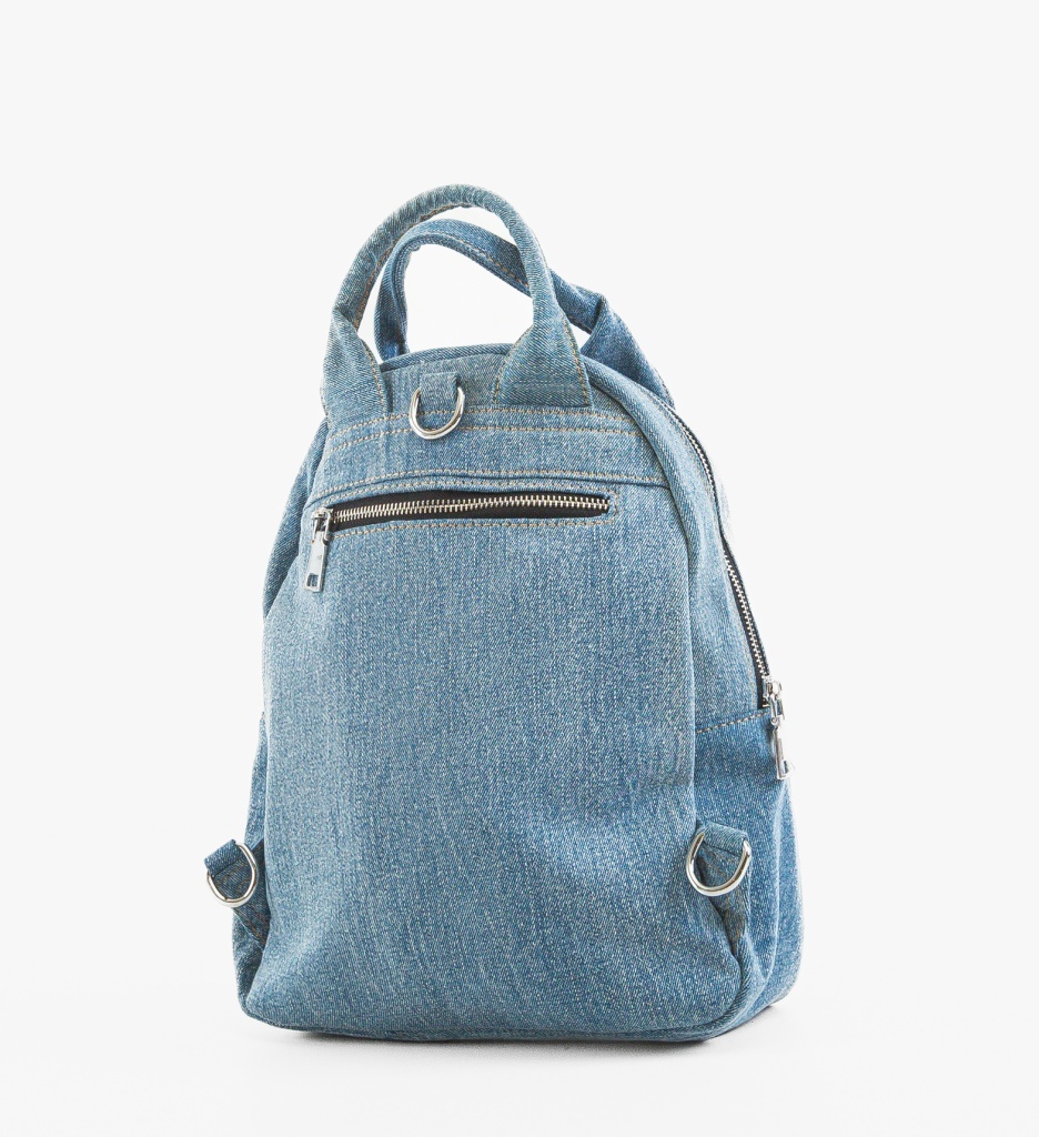 Rucsac Dama Jeans Albastru Casual | Stil Urban - imagine 4