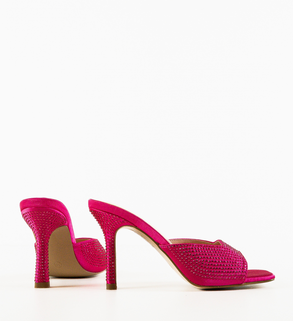 Saboti Dama Faun Fuchsia cu Toc Eleganti - imagine 4