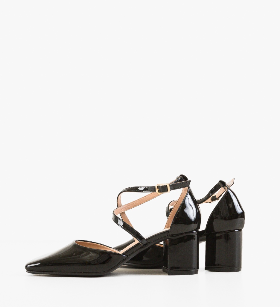 Pantofi Eleganți Zawadi Negri cu Toc - imagine 6