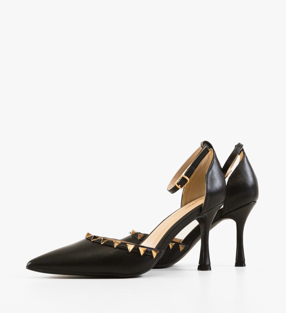Pantofi Dama Bashe Negri cu Toc Eleganți - imagine 4