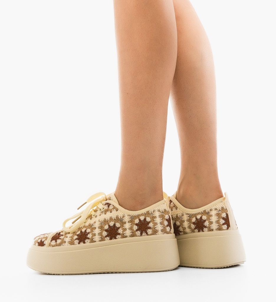 Sneakers Dama Maxima Bej | Confort și Stil - imagine 3