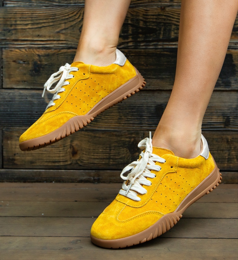 Sneakers Dama Nygery Galbeni - Confort Stilat - imagine 2