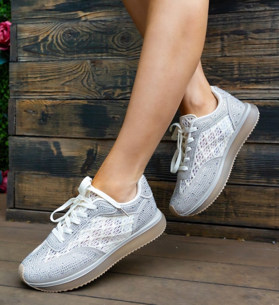 Sneakers Dama Ynny Bej Confortabili - imagine 2