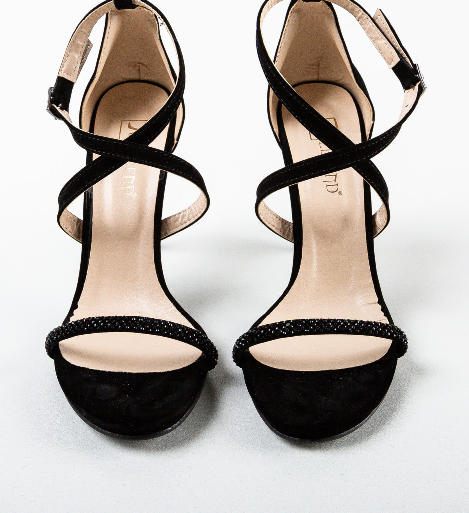 Sandale Pokabama Negre cu Toc Elegante - imagine 6