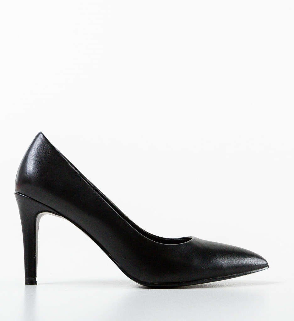 Pantofi Dama Eleganți cu Toc Negri - imagine 3