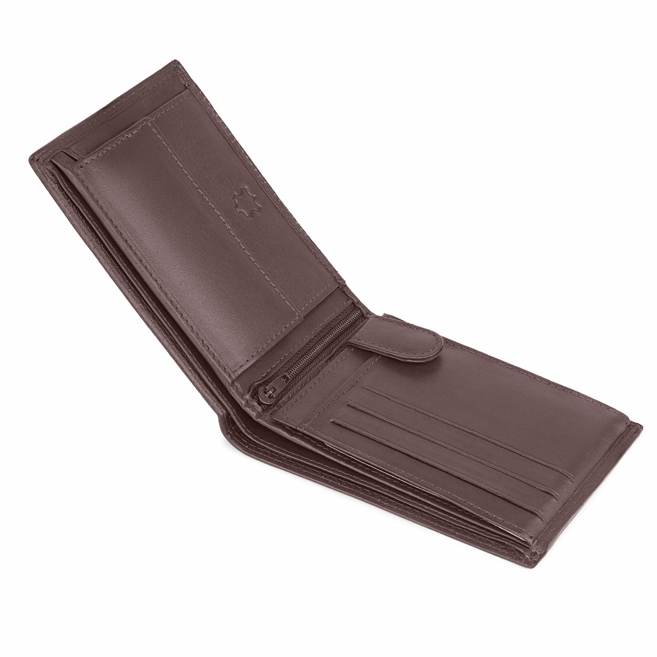 Portofel Barbati Delis din Piele Naturala, Maro - imagine 3