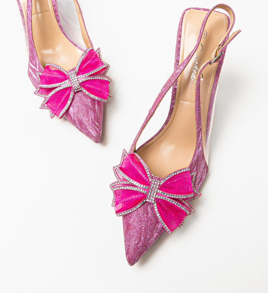 Pantofi Taisa Roz cu Toc Eleganți - imagine 6