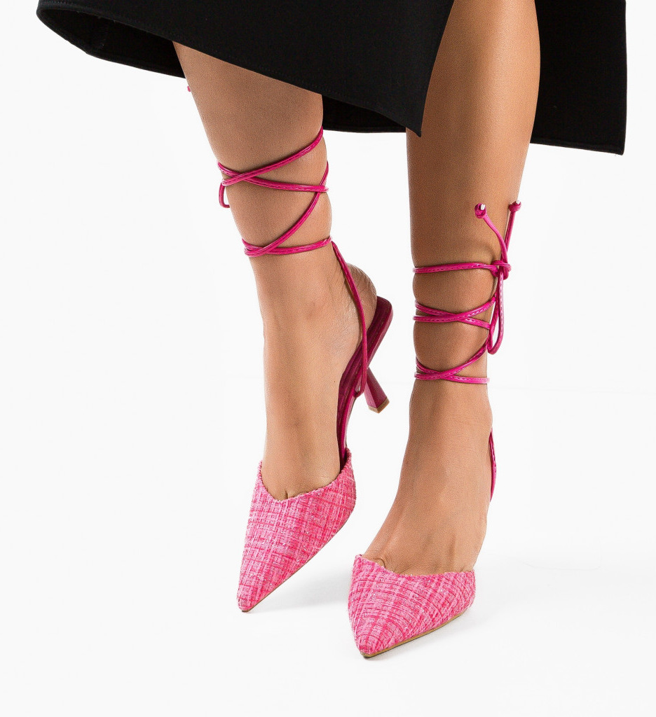 Pantofi Dama Steele Fuchsia cu Toc Elegant - imagine 2