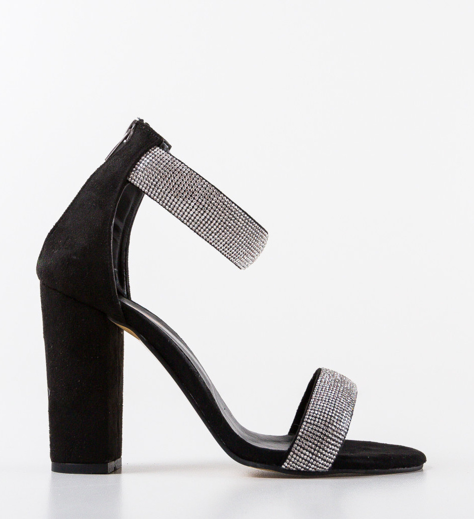 Sandale cu Toc Ragada Negre | Eleganță Asigurată