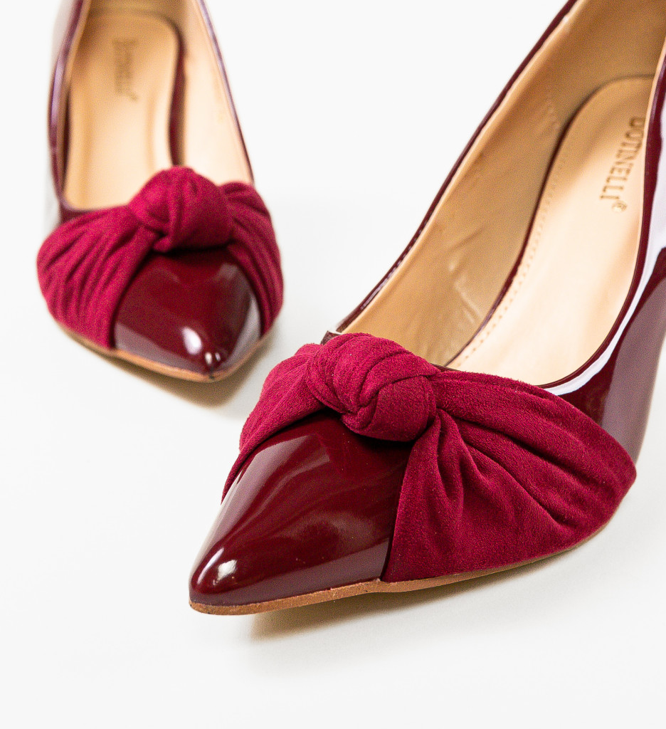 Pantofi Dama Oprez Grena cu Toc Elegant