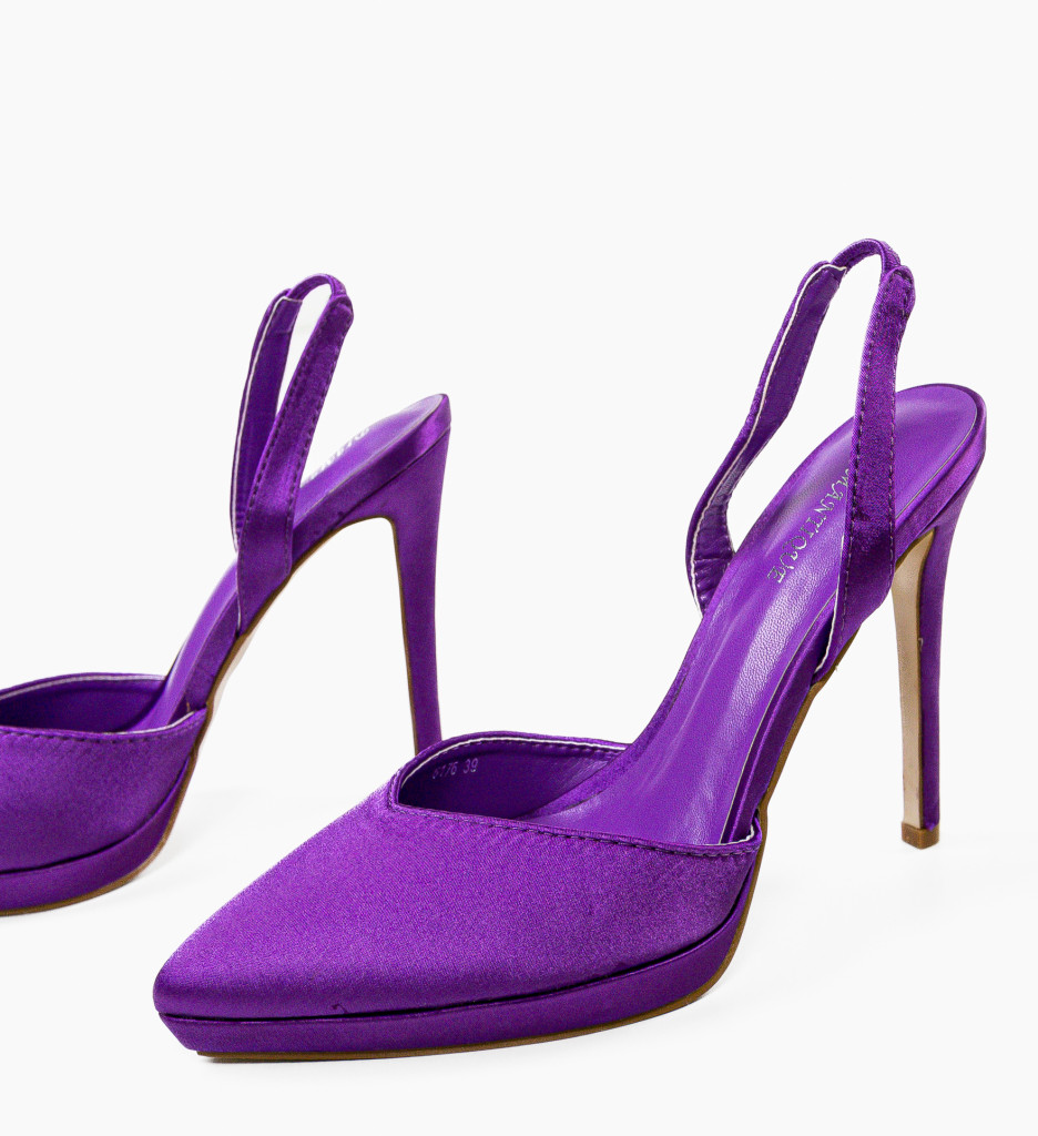 Pantofi dama Sisel mov cu toc elegant