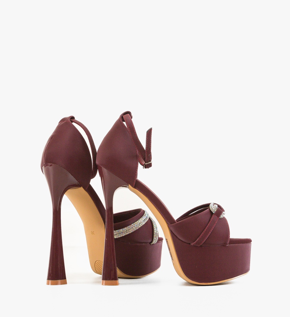Sandale cu Toc Sanguino Grena - Eleganță Asigurată - imagine 5