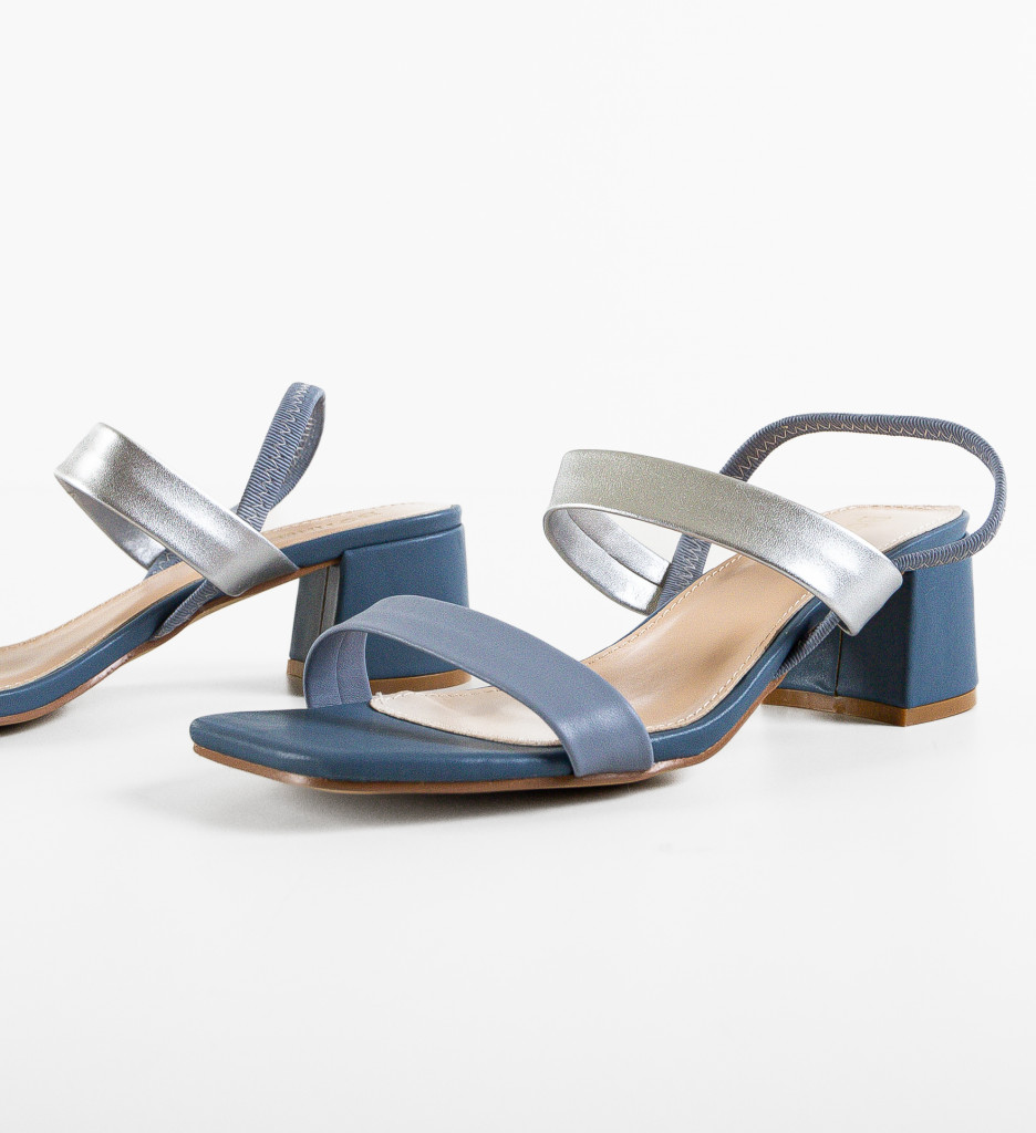 Sandale cu toc Nirmal Albastre | Eleganță și Stil - imagine 6