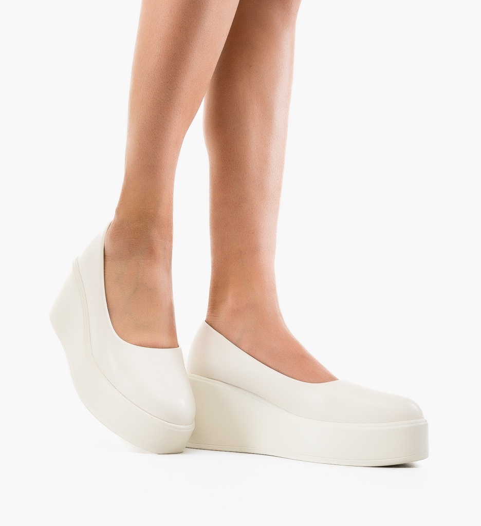 Platforme Dama Albi Casual | Confort și Stil - imagine 3