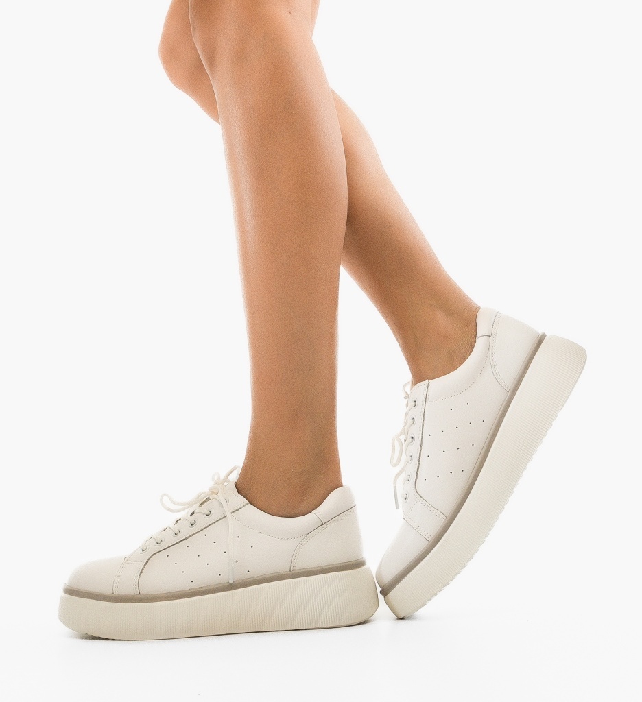 Sneakers Dama Jebry Albi | Stil Urban Confortabil