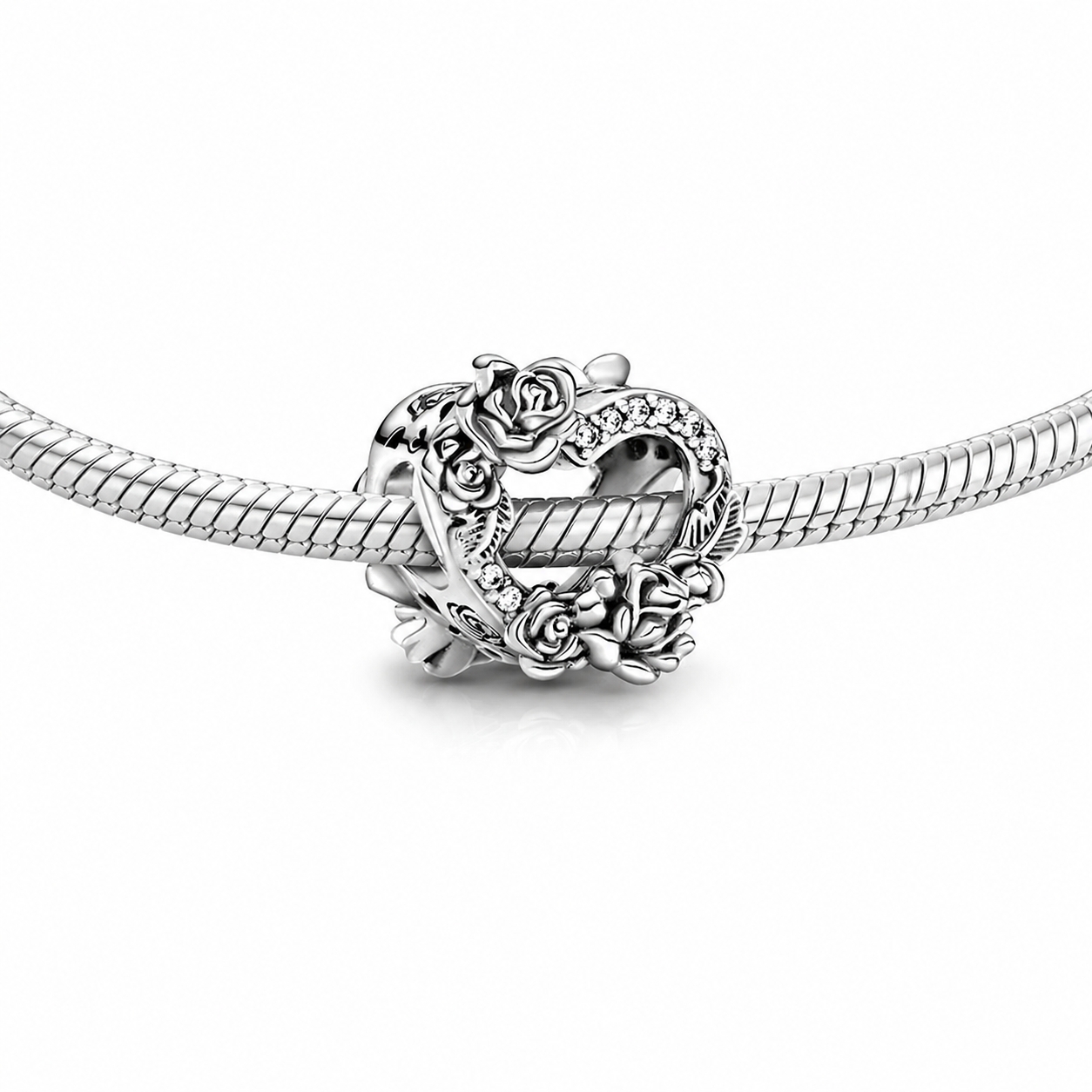 Charm Argint Amanda Inima cu Trandafiri - imagine 2