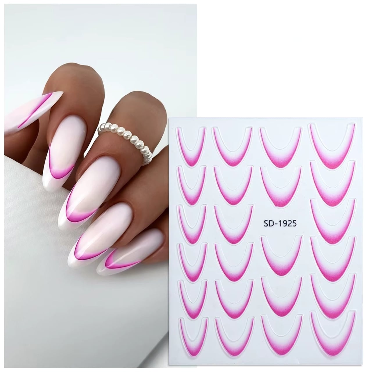 Abtibilduri Unghii French Marquise STICKER61 Fucsia
