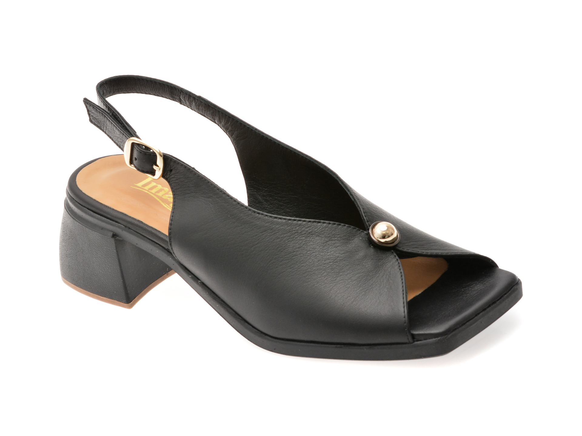 Sandale IMAGE piele naturală negre