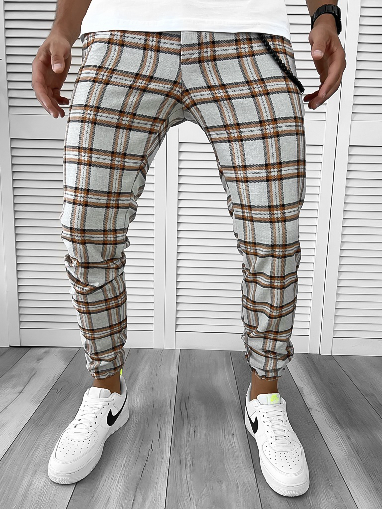 Pantaloni Barbati Casual Bumbac 100% Carouri