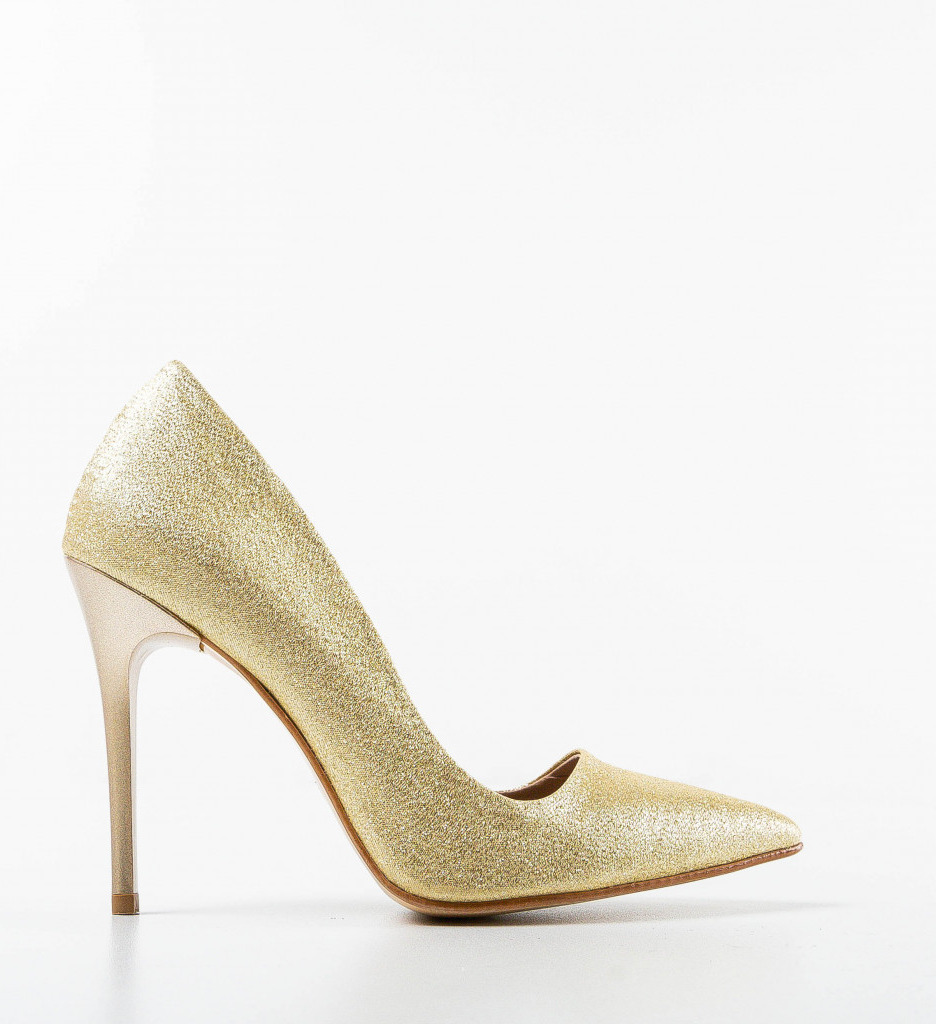 Pantofi cu Toc Aurii Tofife - Eleganți - imagine 5