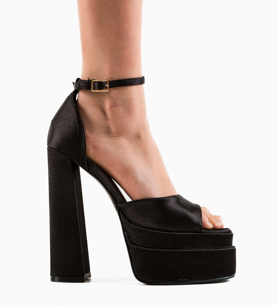 Sandale cu Toc Maisy Negre - Eleganță și Stil - imagine 4