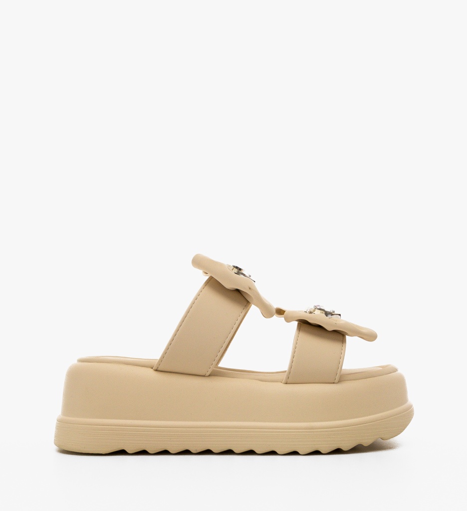 Papuci Dama Lester Bej Confort - imagine 2