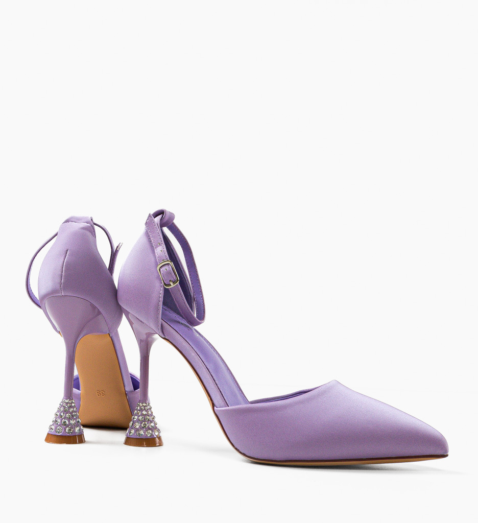 Pantofi Dama Deanna Mov Eleganți cu Toc