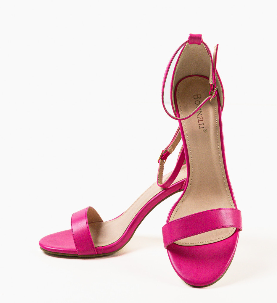Sandale cu toc Rekoman Fuchsia Elegante - imagine 7