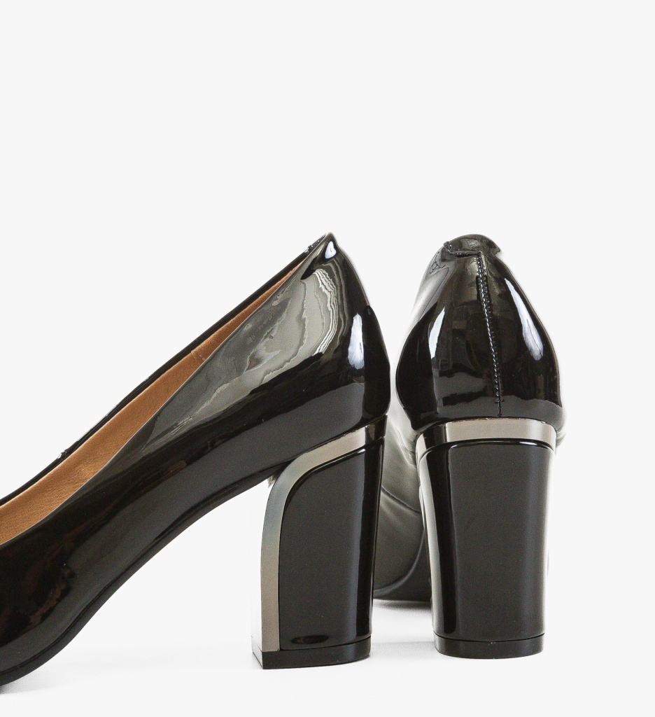 Pantofi Dama Jebbu Negri Eleganți cu Toc - imagine 4