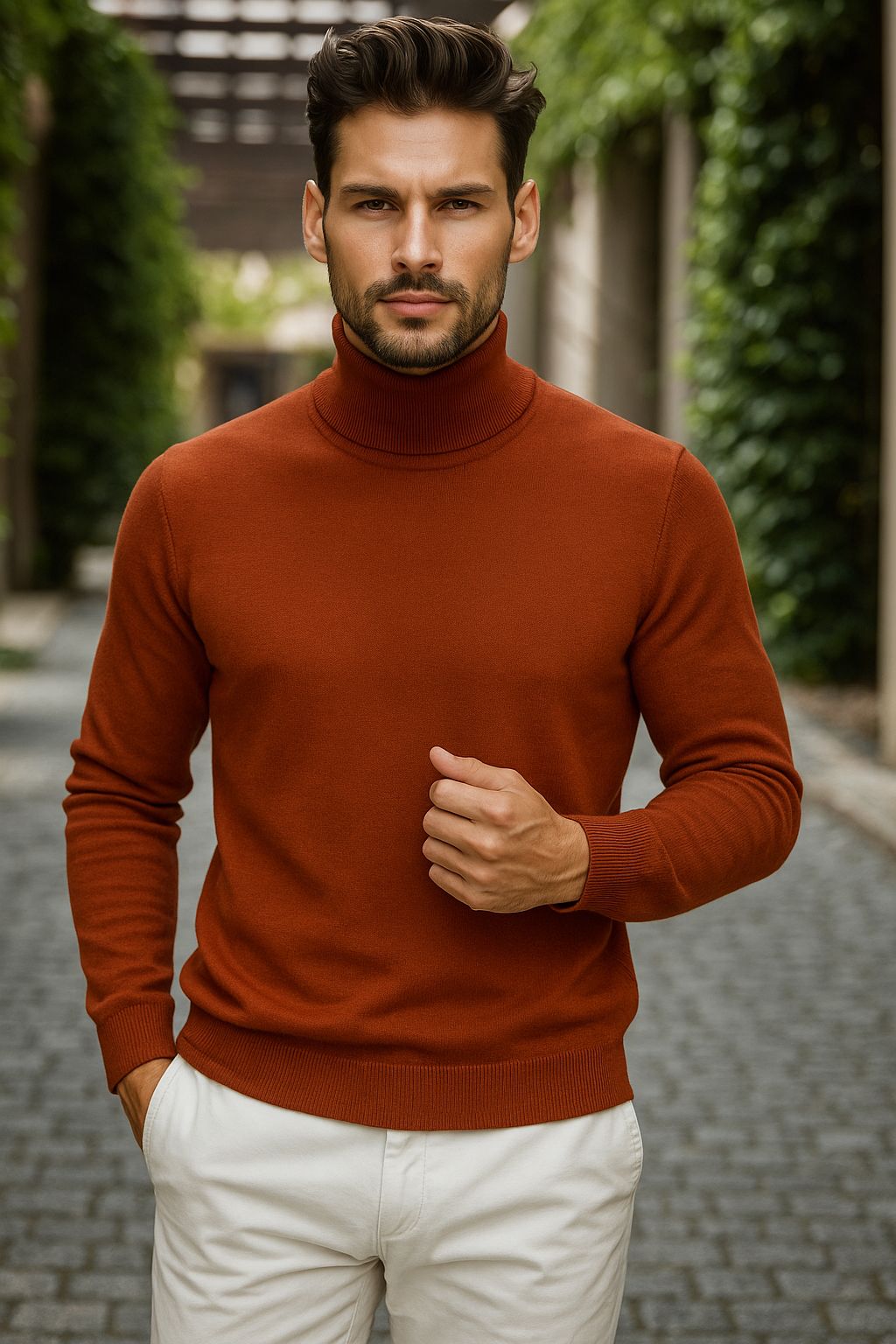 Helanca Bărbați Slim Fit Cărămiziu