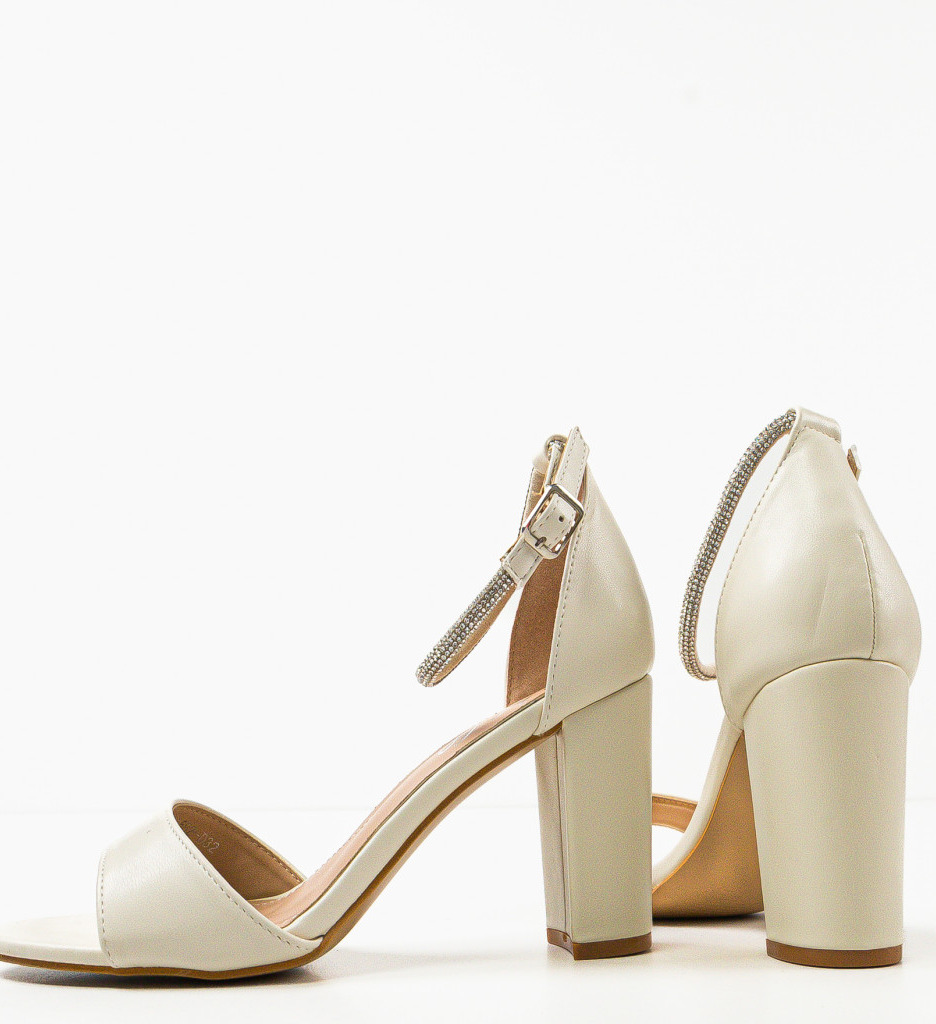 Sandale Kinu Bej cu Toc Elegante pentru Dama - imagine 4