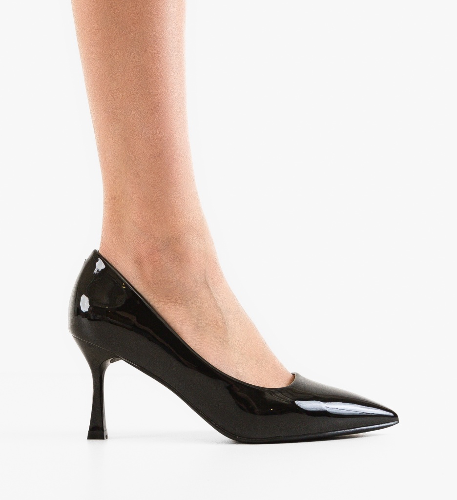 Pantofi Dover Negri Eleganți cu Toc - imagine 6