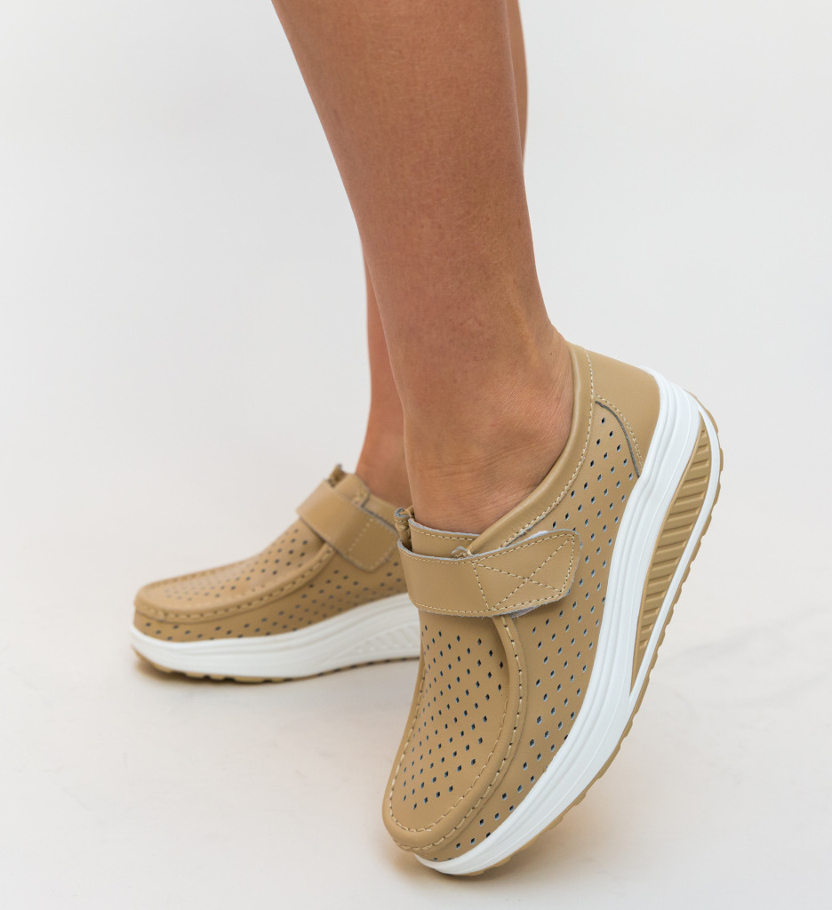Pantofi Casual Bozta Bej - Confort și Stil - imagine 2