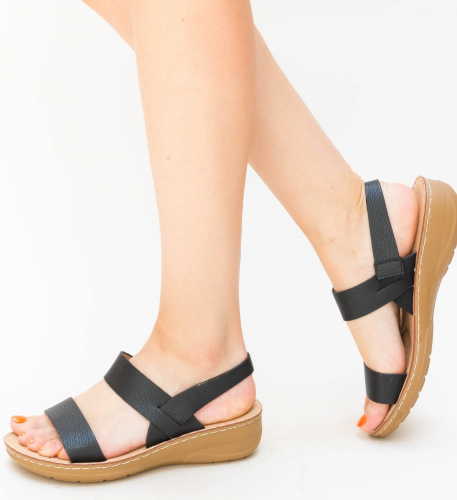 Sandale Barnet Negre - Eleganță și Confort - imagine 2