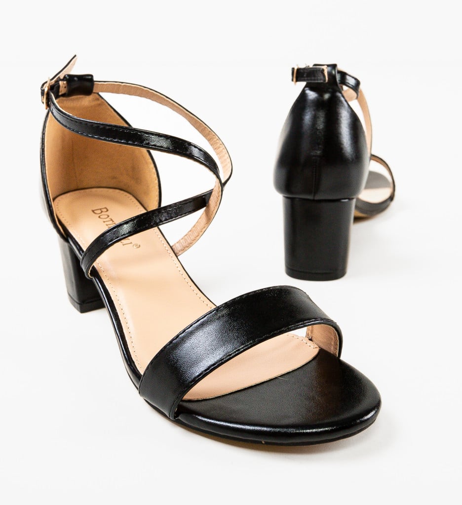 Sandale cu Toc Sefyma Negre | Elegante - imagine 8