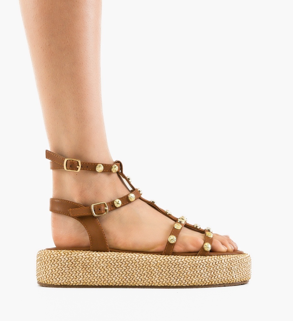 Sandale Dama Straw Camel - Stil și Confort pentru Vară - imagine 8