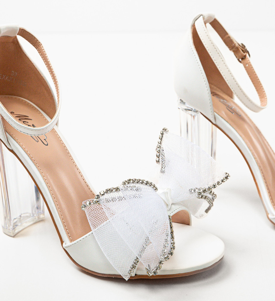 Sandale cu toc Baloo Albe | Eleganță și Stil - imagine 5