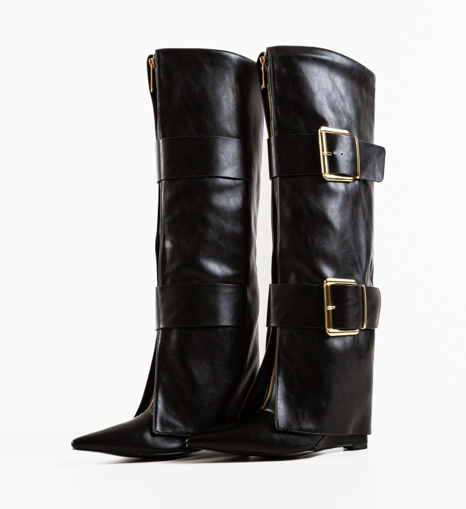 Cizme Dama Grafada Negre Depurtat | Eleganță și Stil - imagine 7