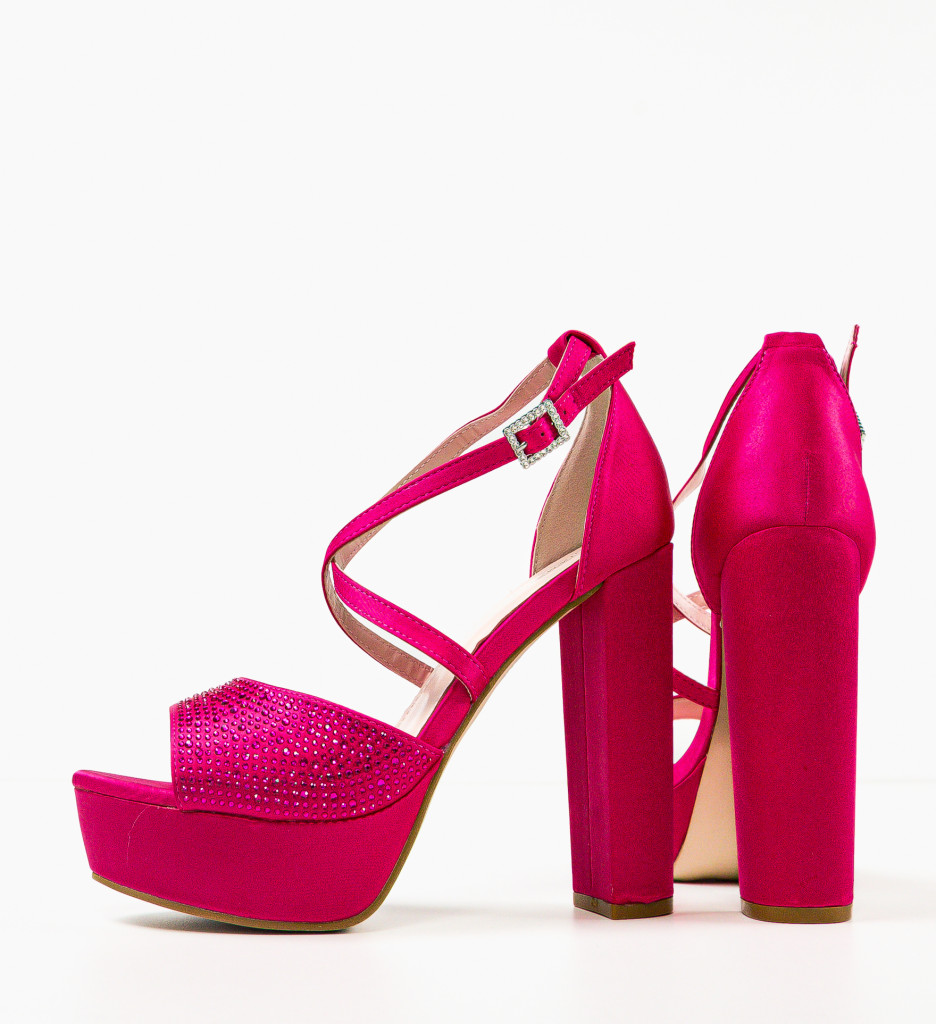 Sandale Parthen Fuchsia cu Toc Elegant - imagine 7
