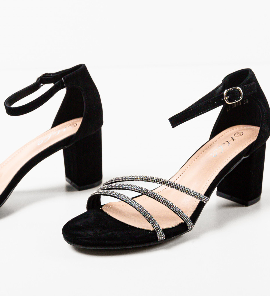Sandale Dama Yunus Negre cu Toc Elegante - imagine 7