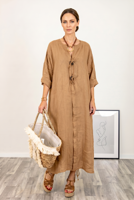 Rochie In Oversize Camel | Shopika - Stil și Confort - imagine 2