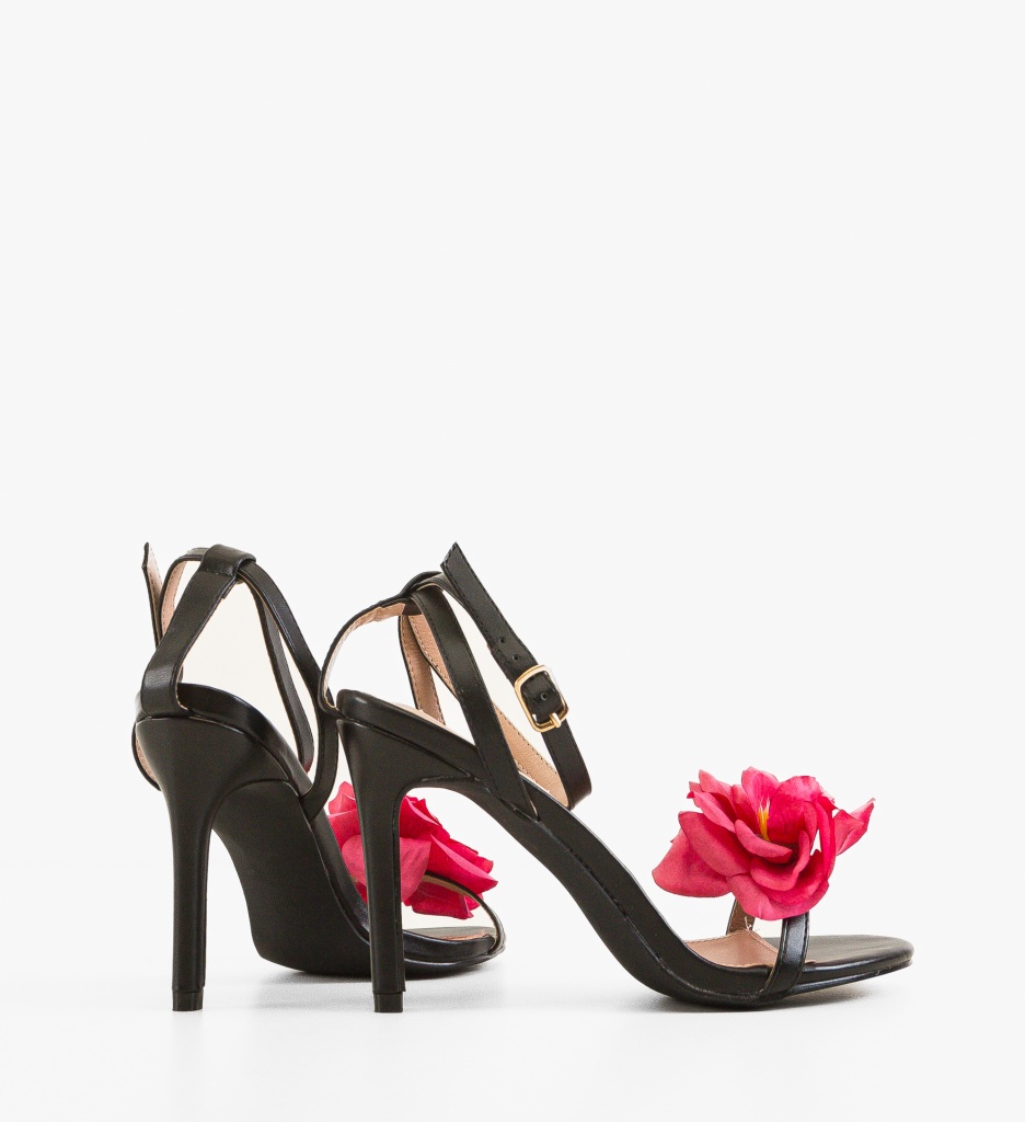 Sandale cu Toc Gabrie Negre - Eleganță Modernă - imagine 4