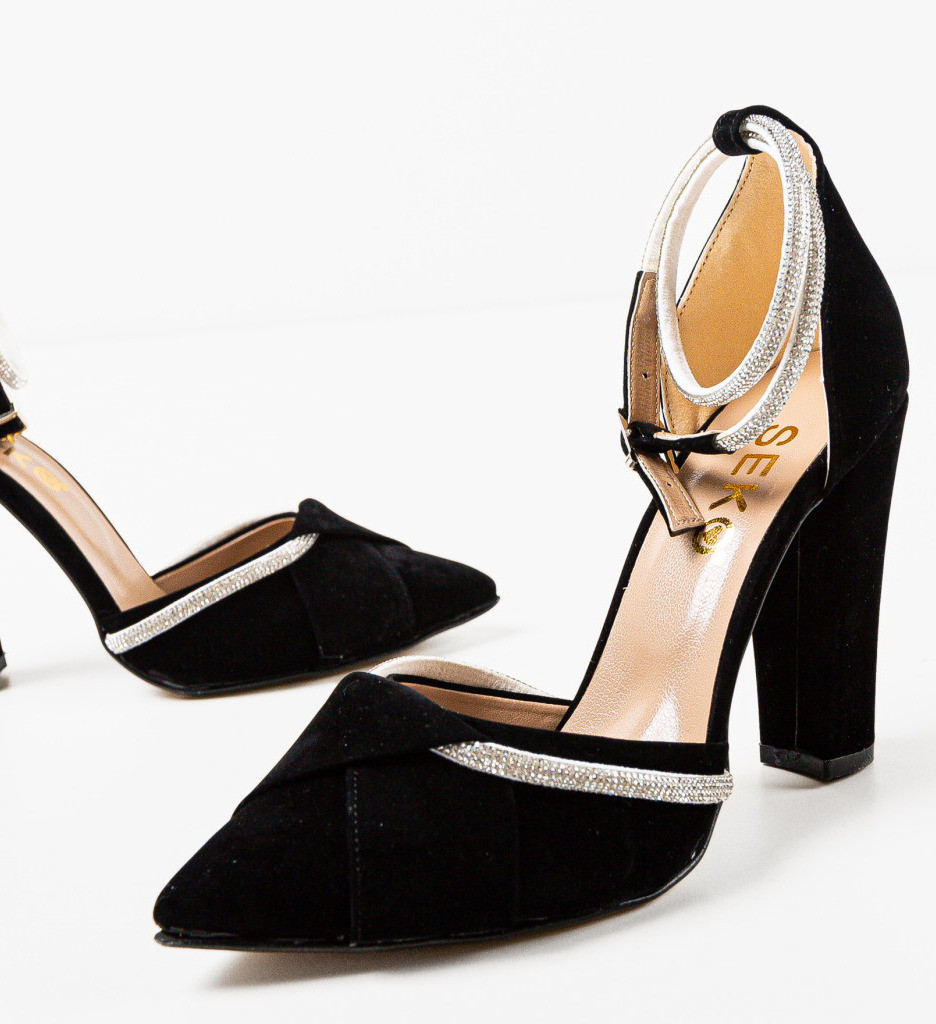 Pantofi dama Kennedy Negri cu Toc Eleganți - imagine 7