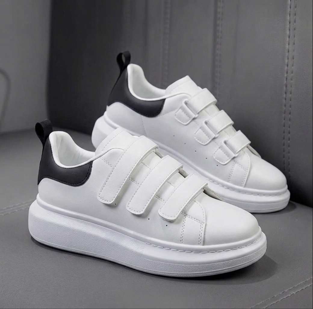 Adidasi barbati casual albi cu negru cu arici XO  N7-2