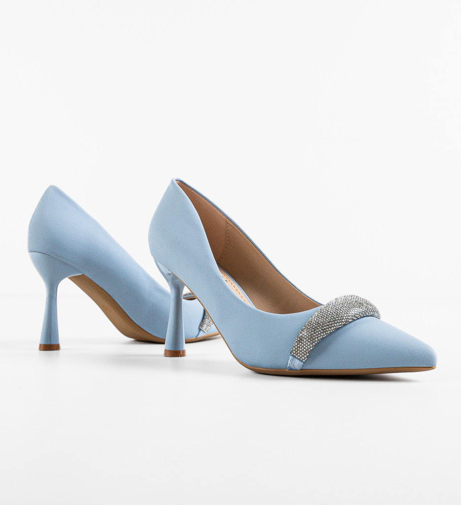 Pantofi dama Kadar albastri cu toc elegant