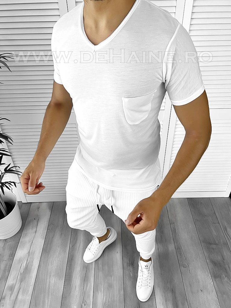 Tricou barbati alb slim fit 2644  O2-5.3