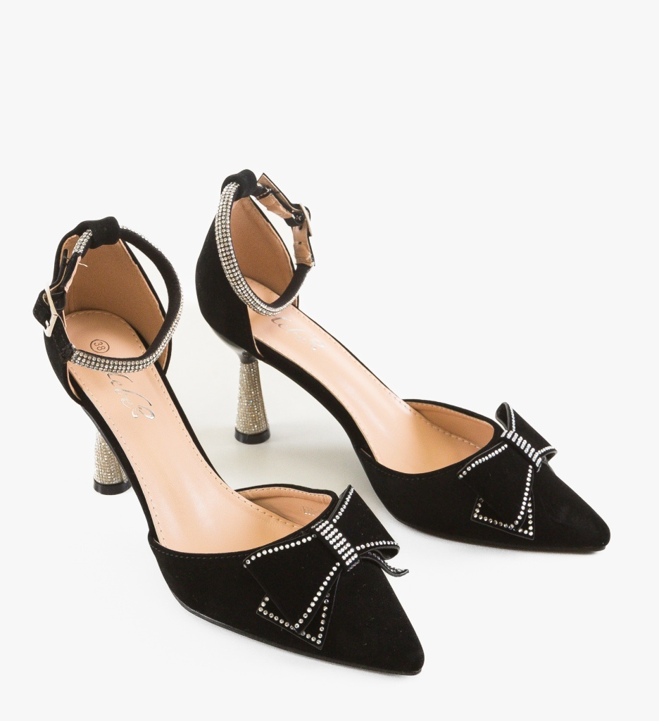 Pantofi dama Herakliom Negri eleganți cu toc - imagine 4